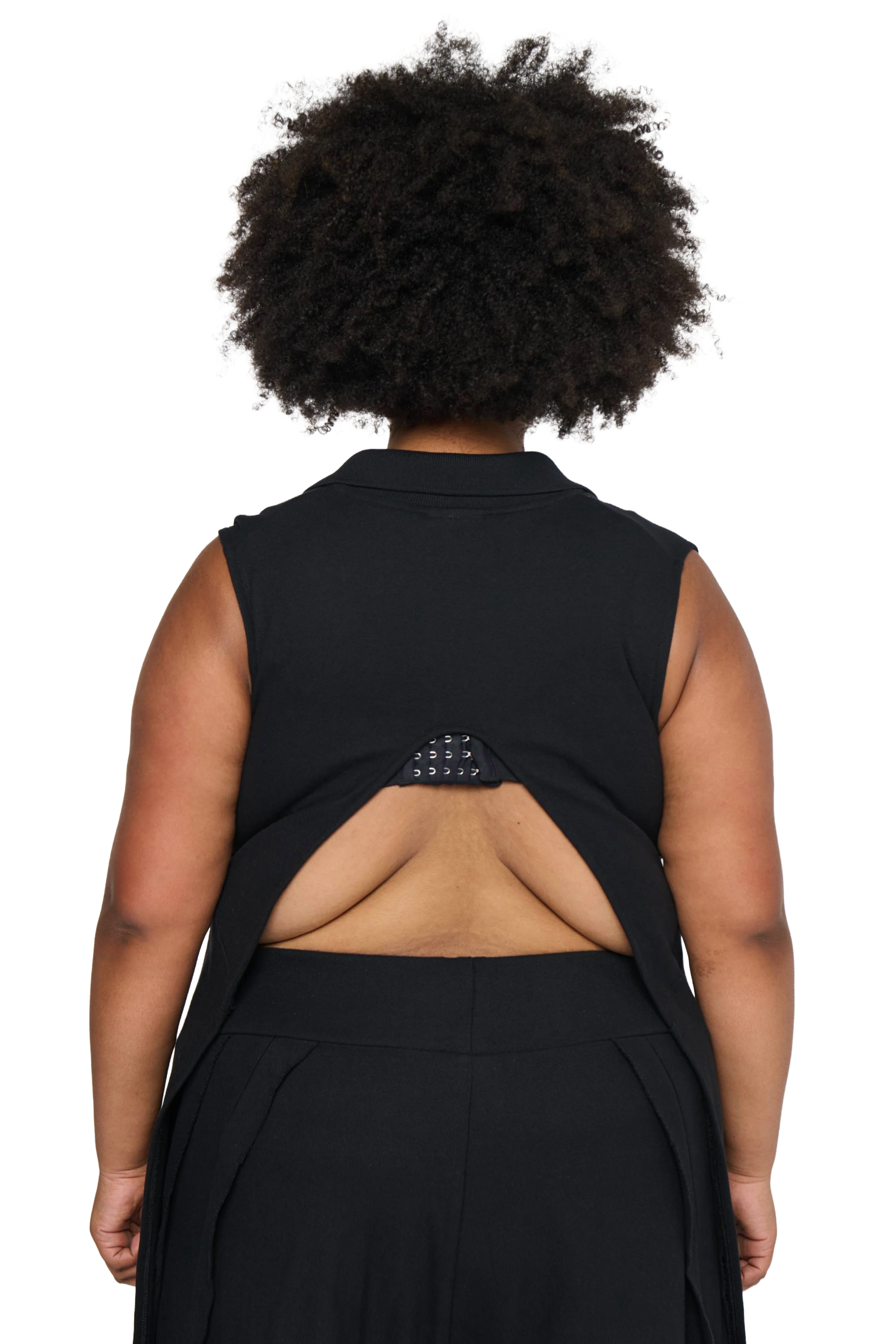 Backless Polo Shirt - Grey - Image 6