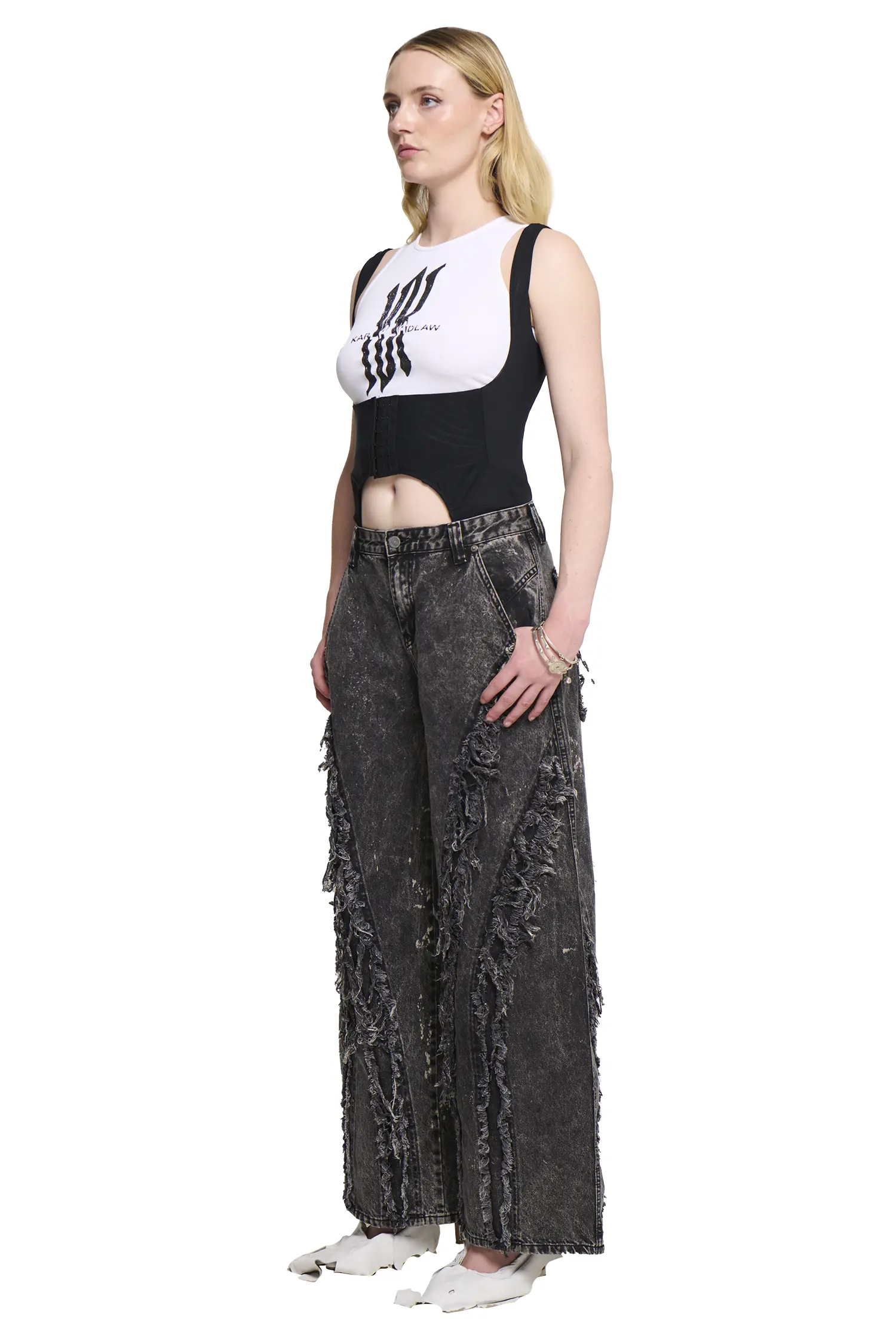 Baggy Spliced Denim Jean - Image 4