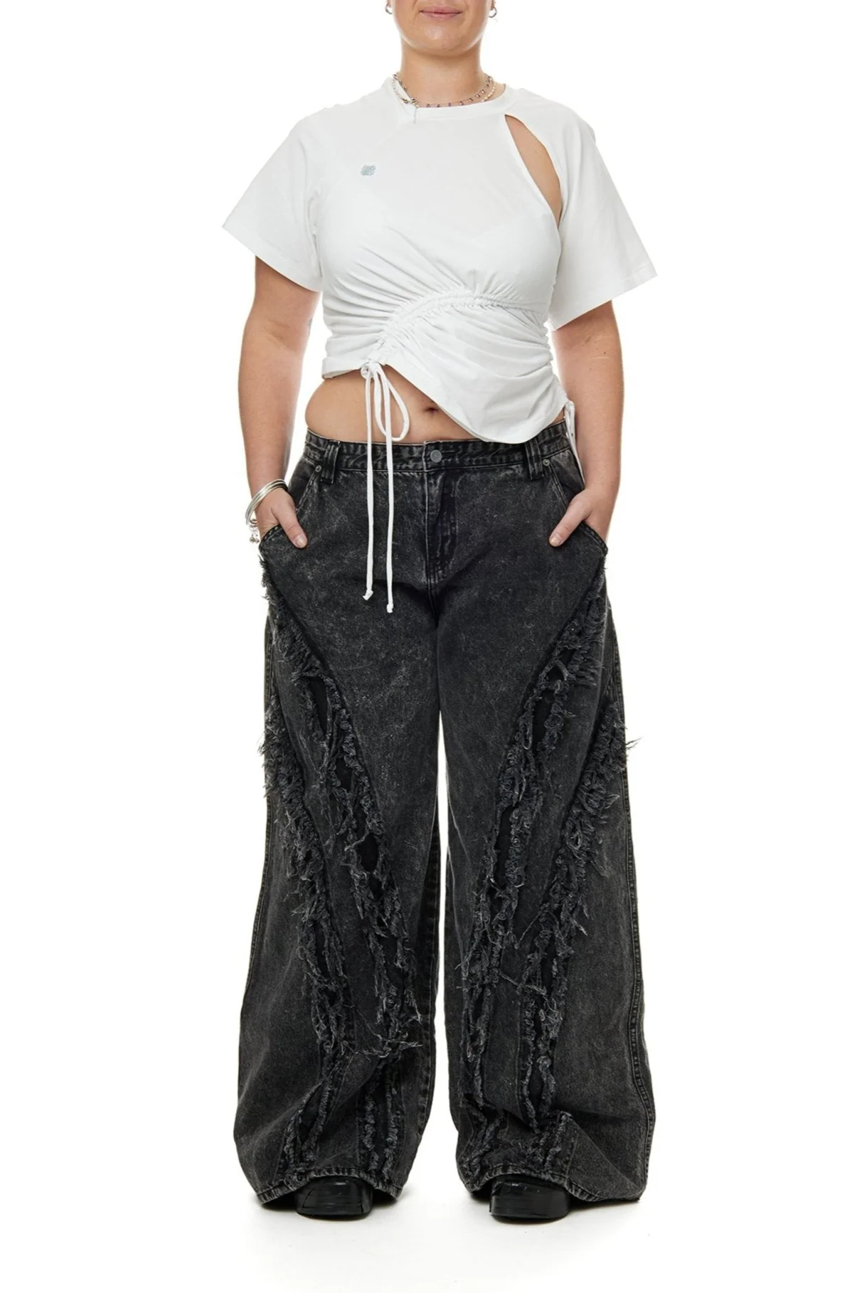 Baggy Spliced Denim Jean - Image 5