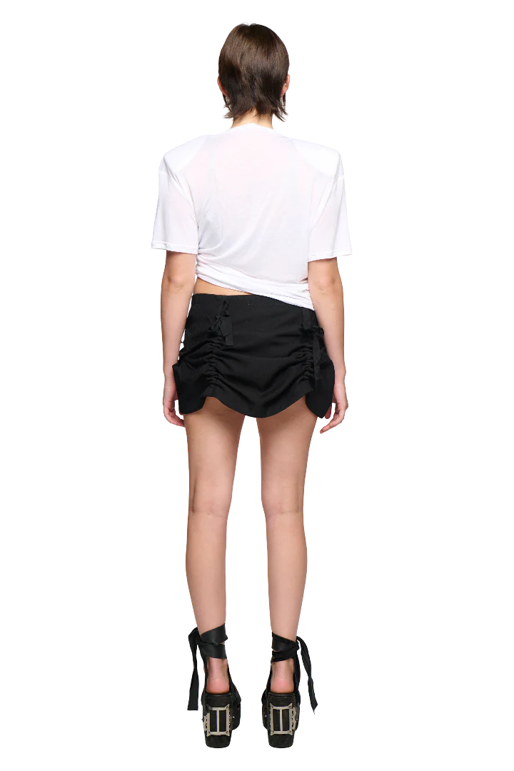Ruched Mini Skirt - Black - Image 2