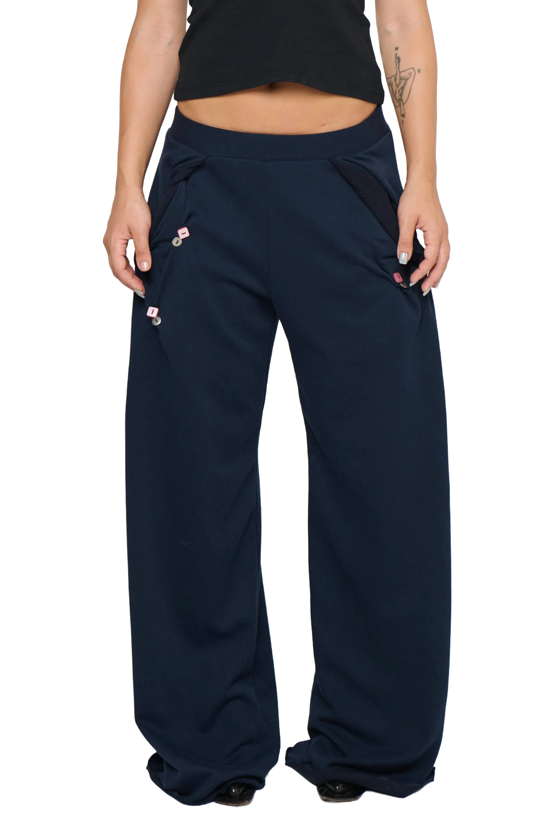 Button Twist Pant - Navy - Image 4