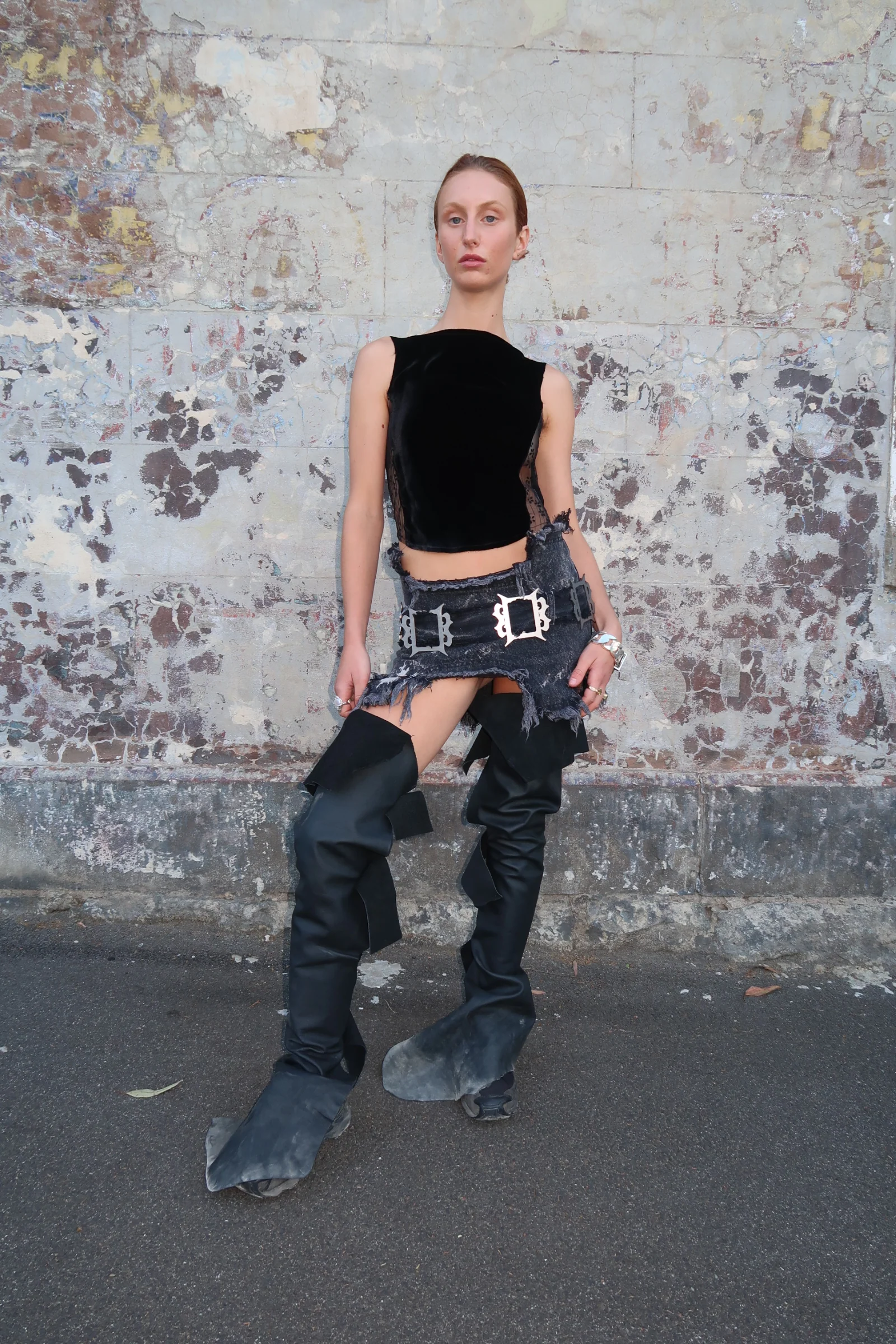 Denim Garter Skirt - Image 3