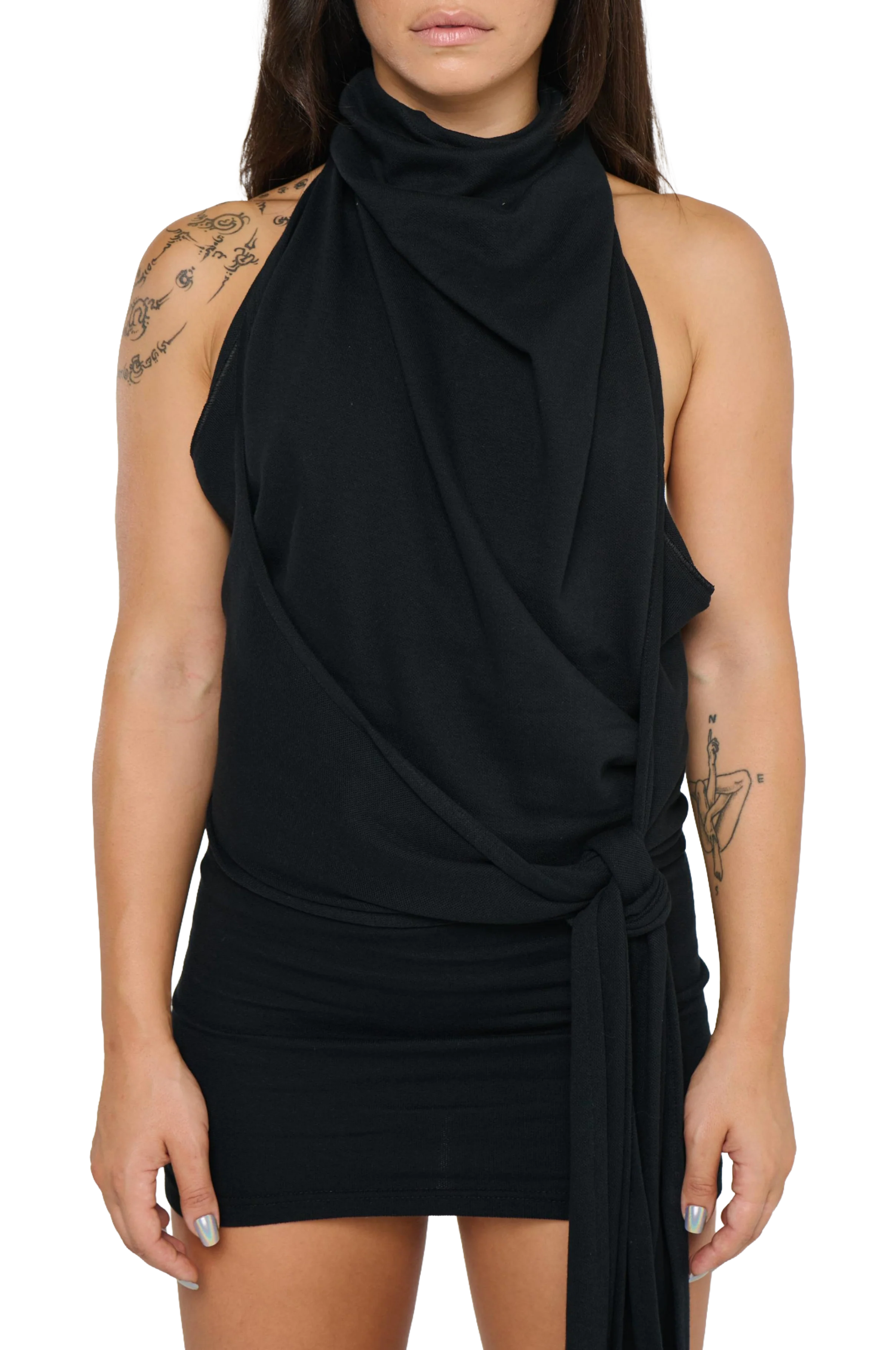 Halterneck Polo Dress/Skirt - Black - Image 3