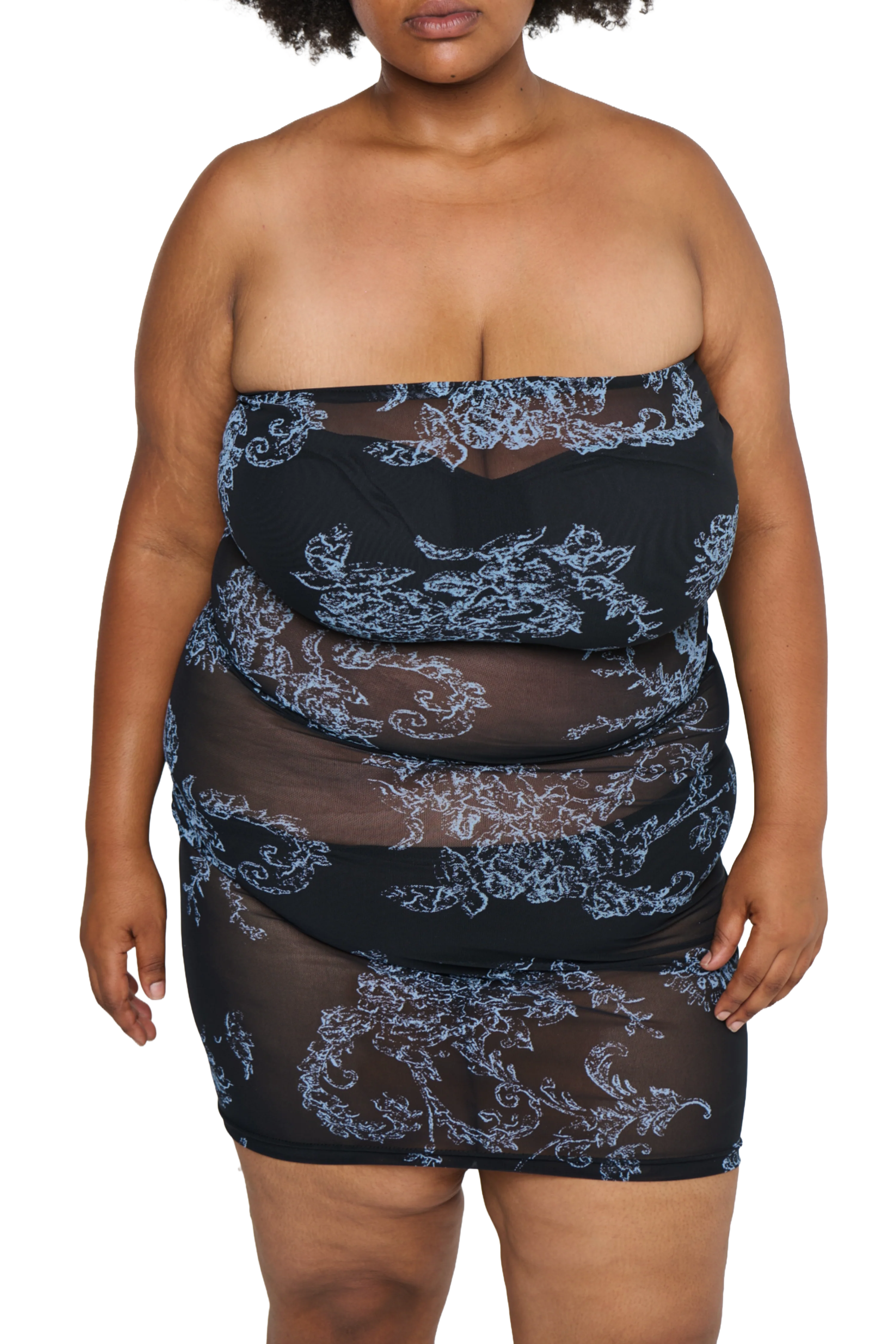 Floral Mesh Slip Dress - Image 10