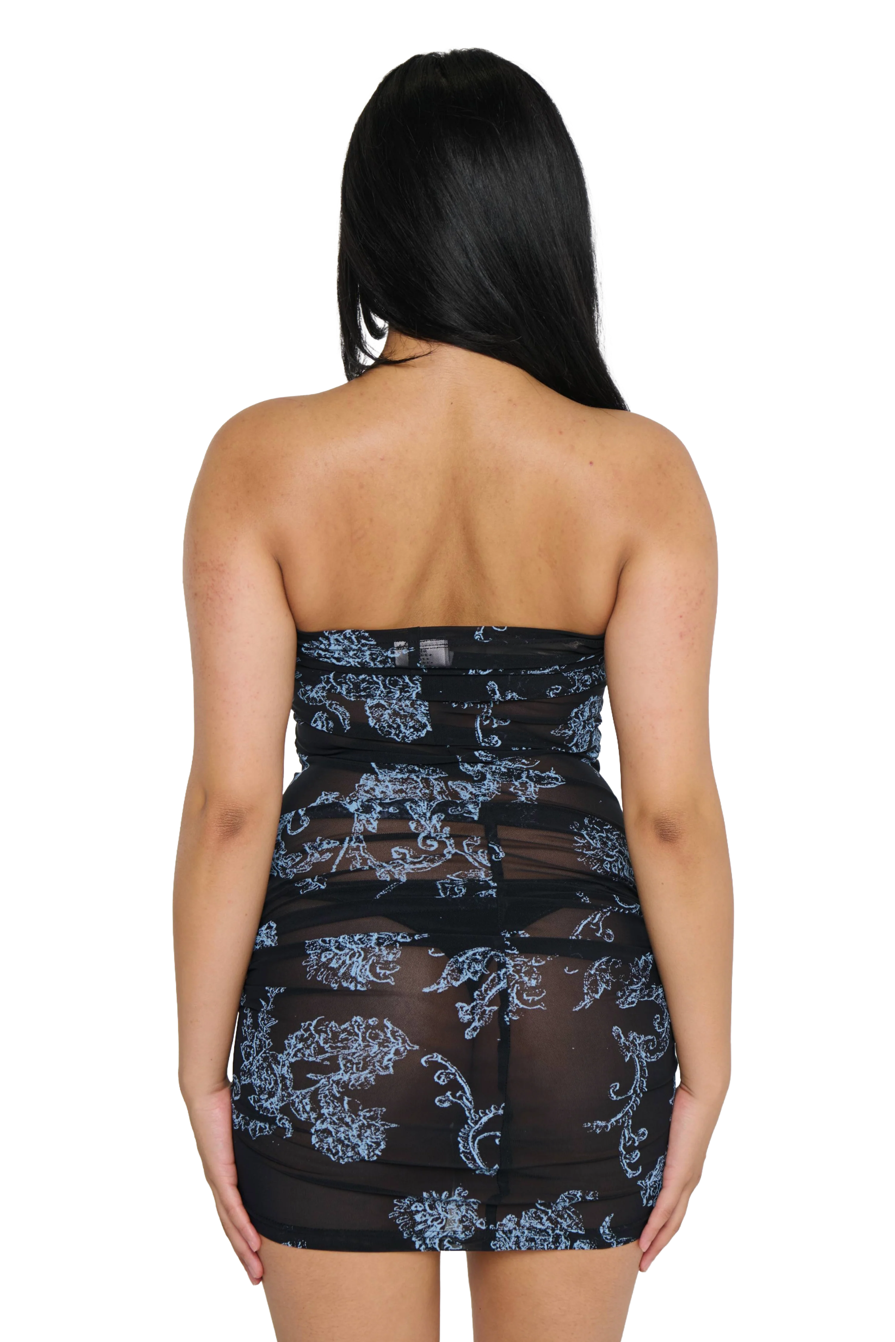 Floral Mesh Slip Dress - Image 4