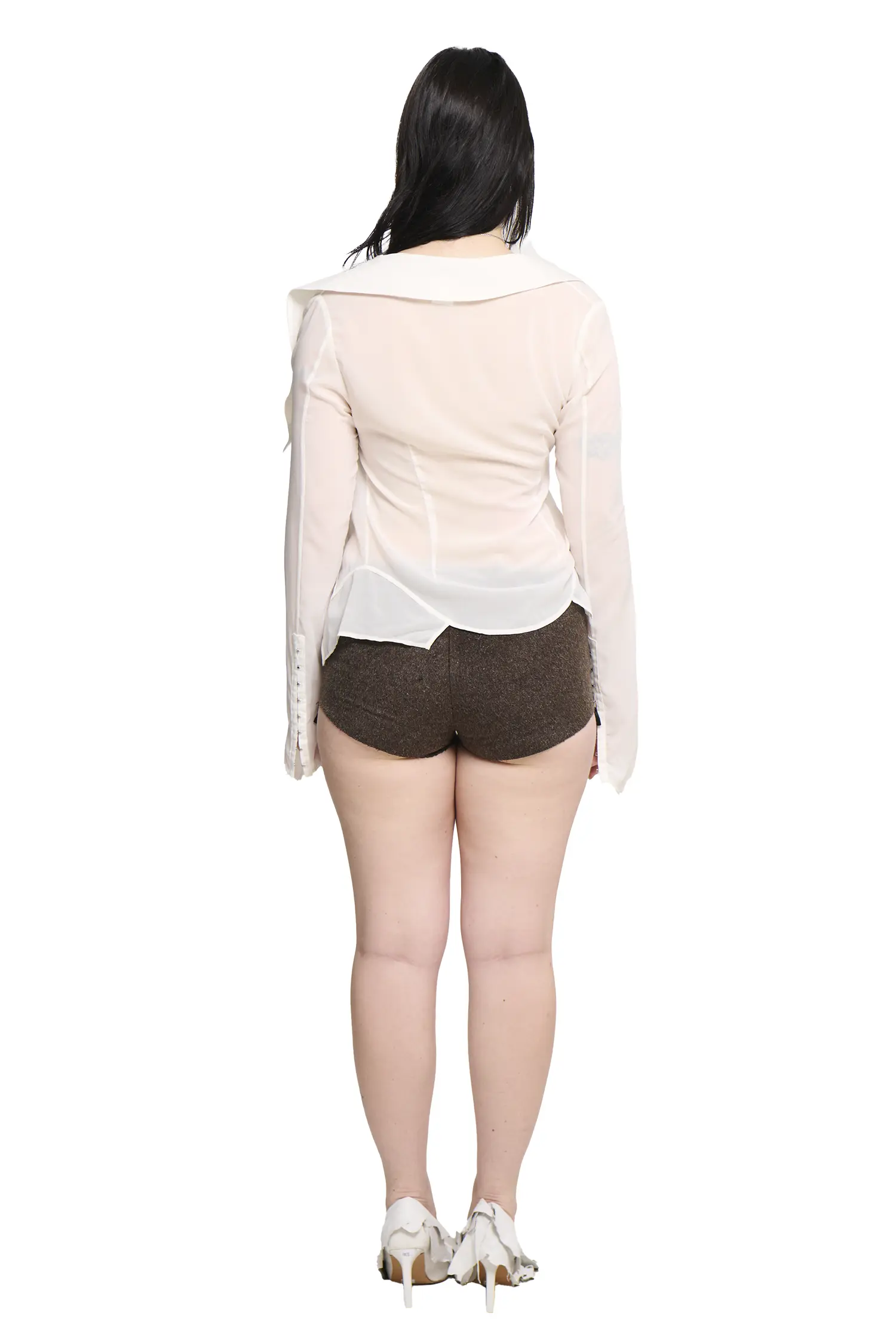 Georgette Sailor Shirt - White - Image 4