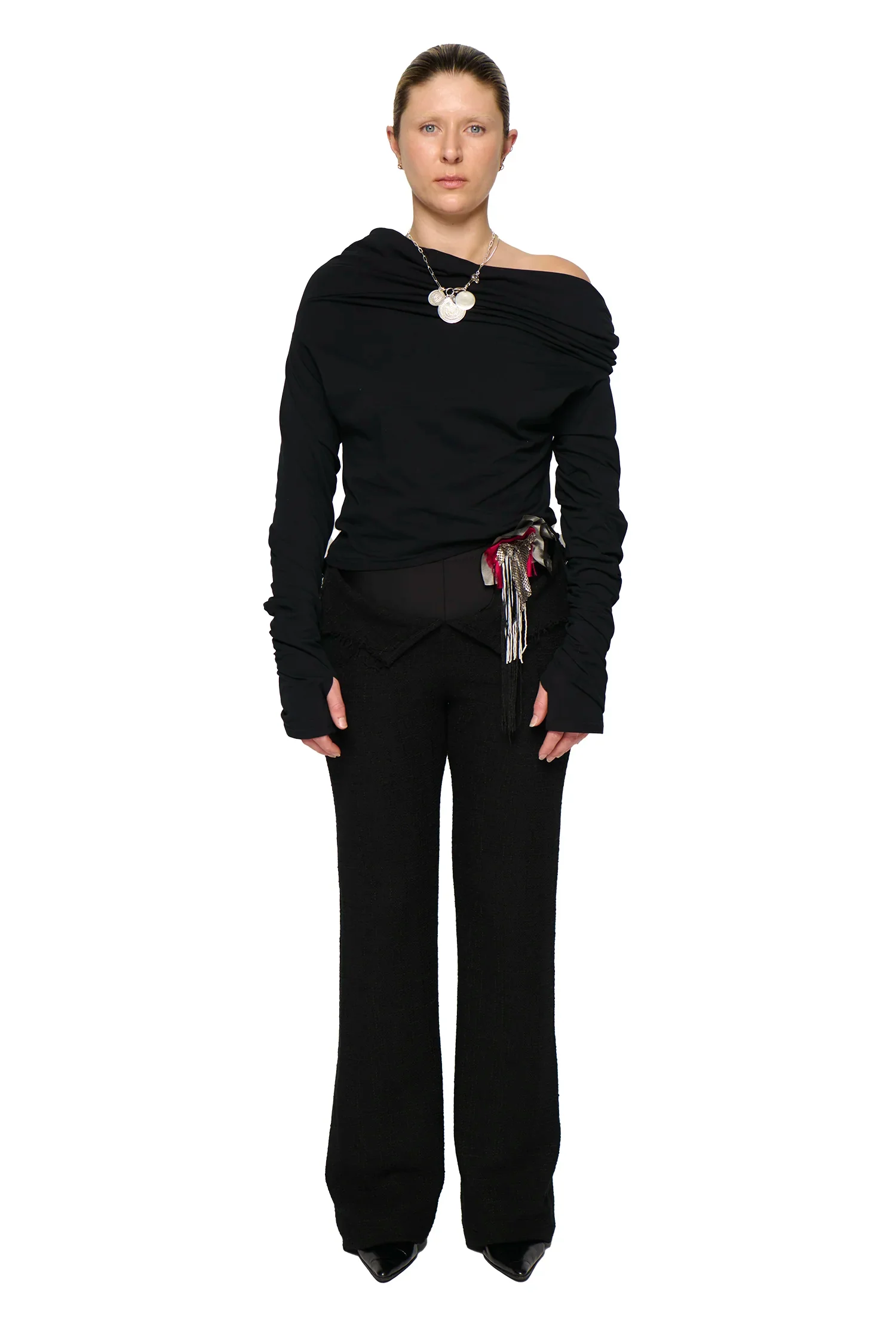 Phoebe Tweed Suit Pant - Black - Image 5