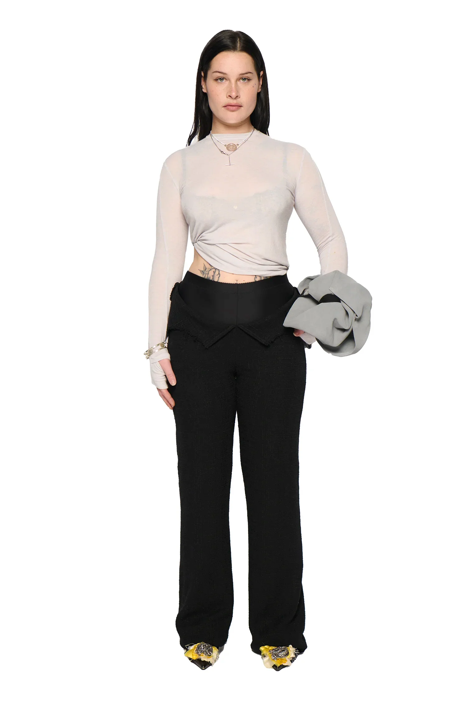 Phoebe Tweed Suit Pant - Black - Image 6