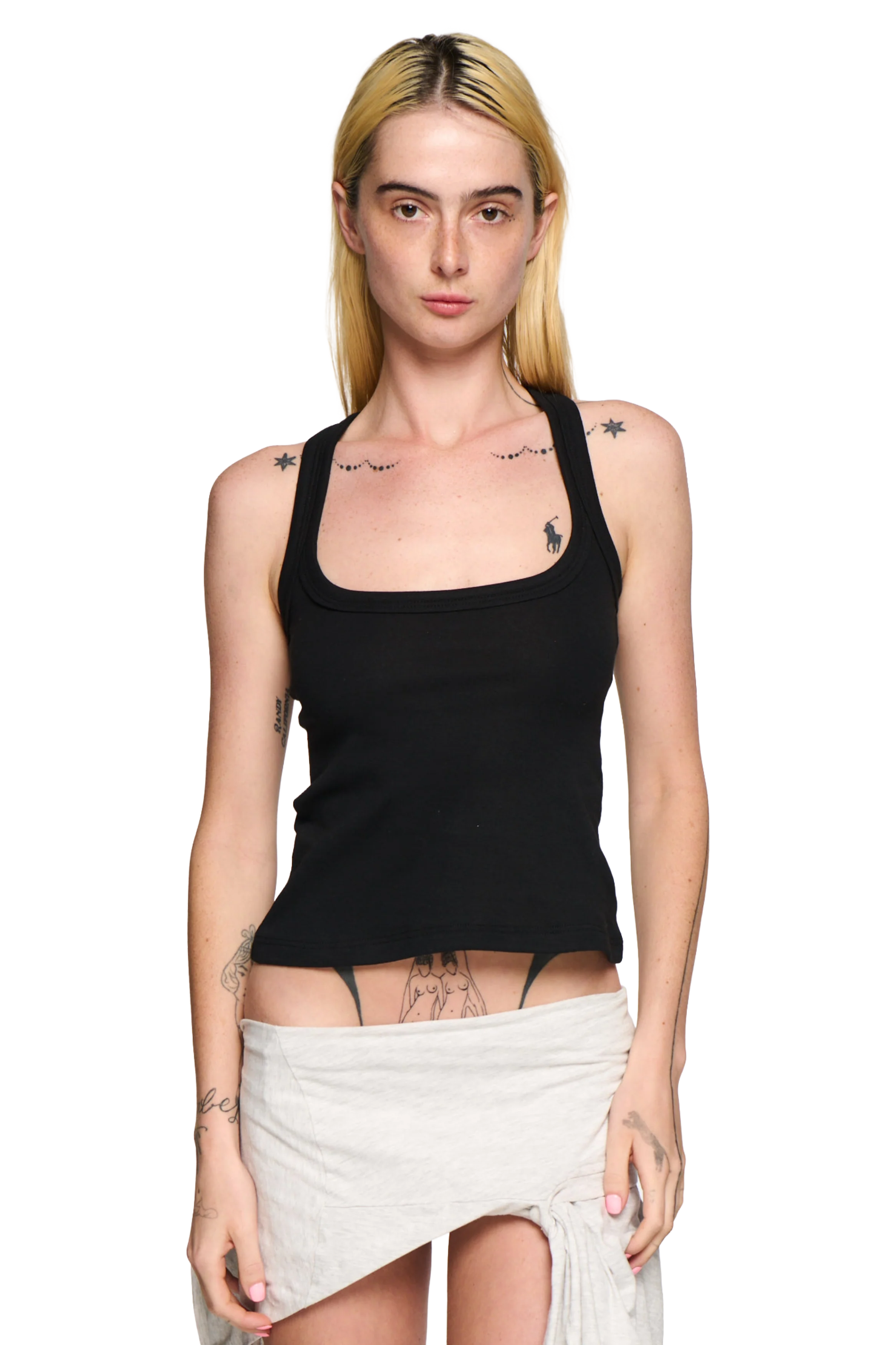 Scoop Neck Tank - Black