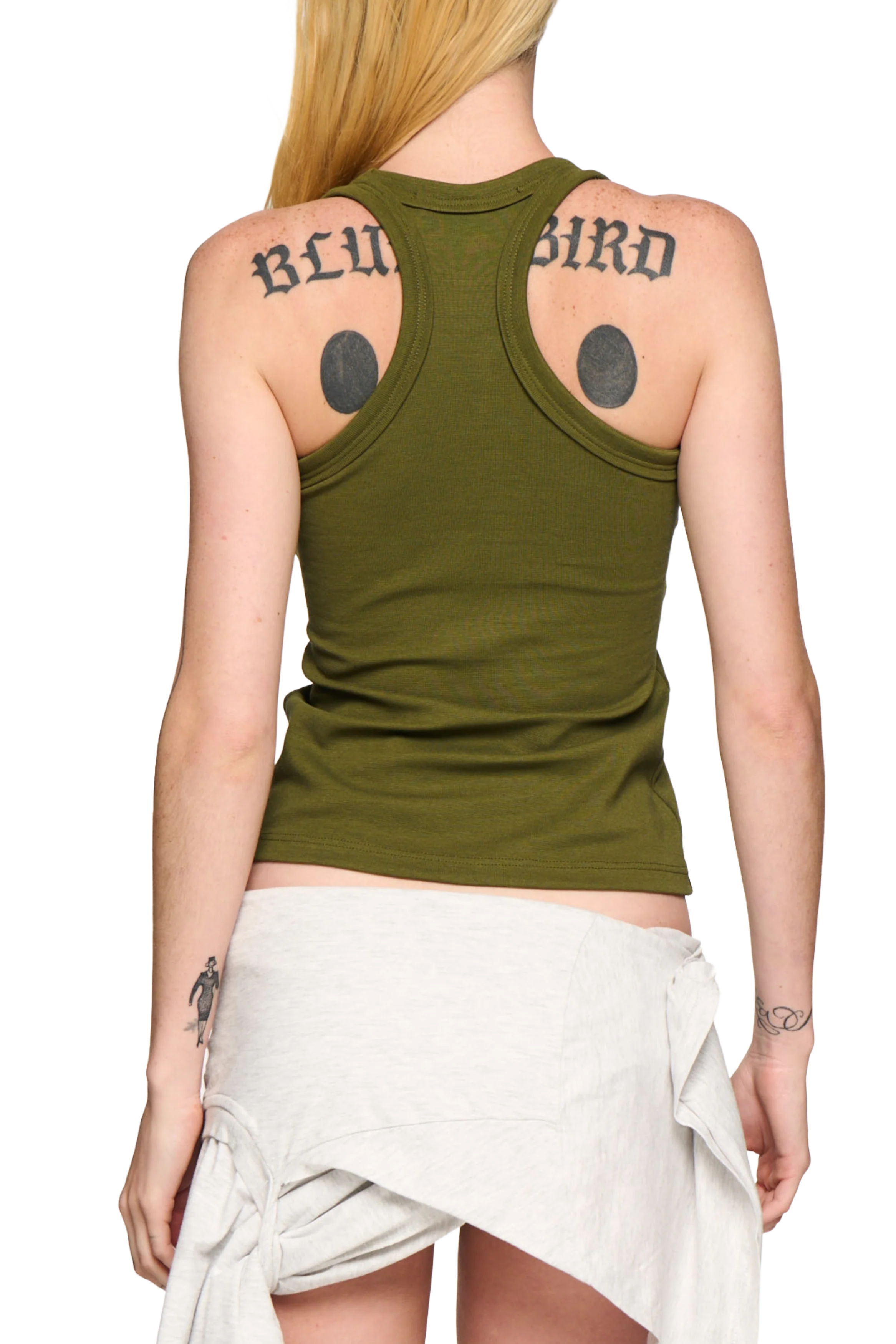 Scoop Neck Tank - Khaki - Image 3