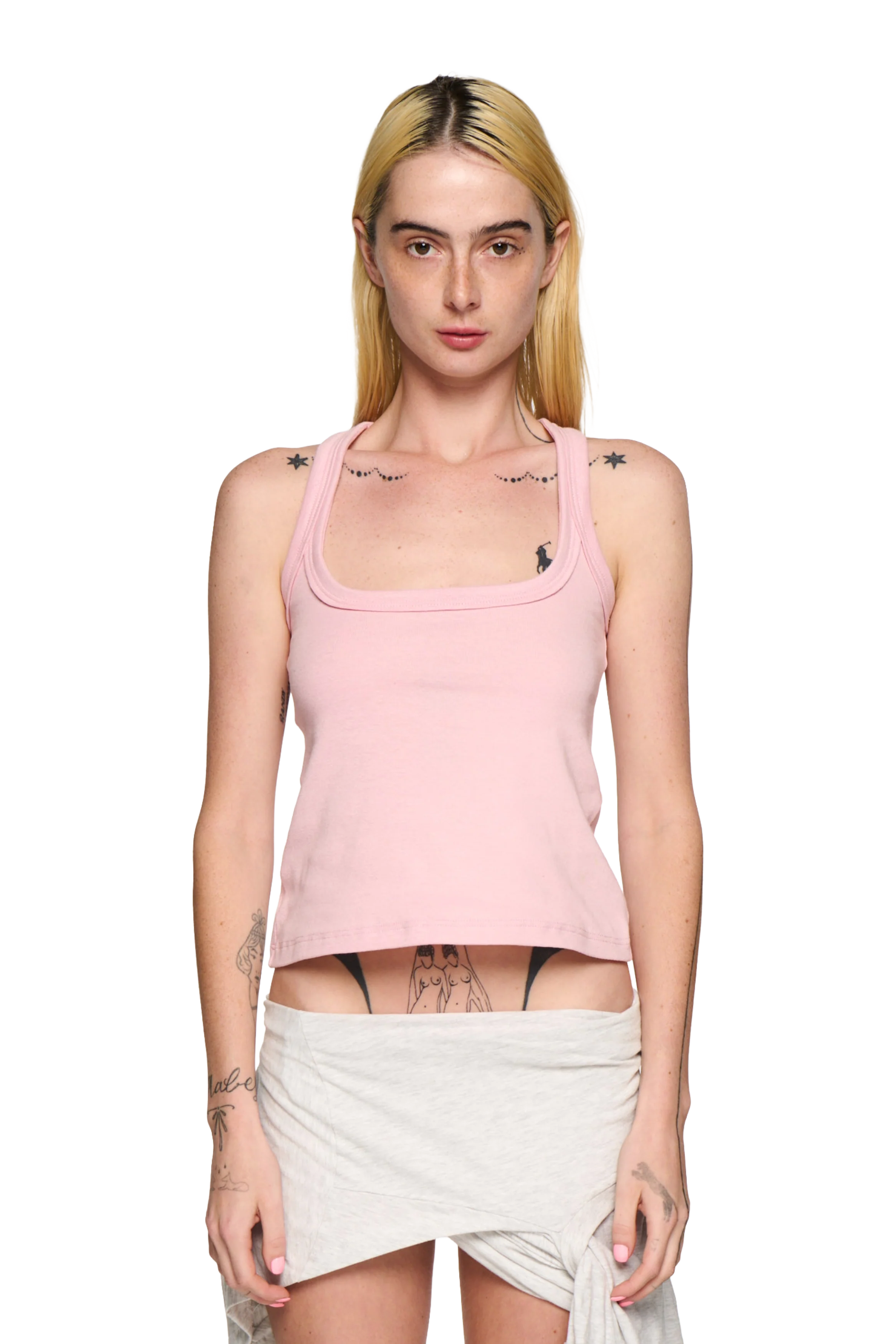 Scoop Neck Tank - Pink - Image 2