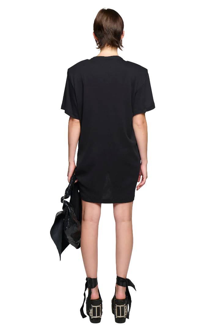 Scrunch T-Shirt Dress - Black - Image 2