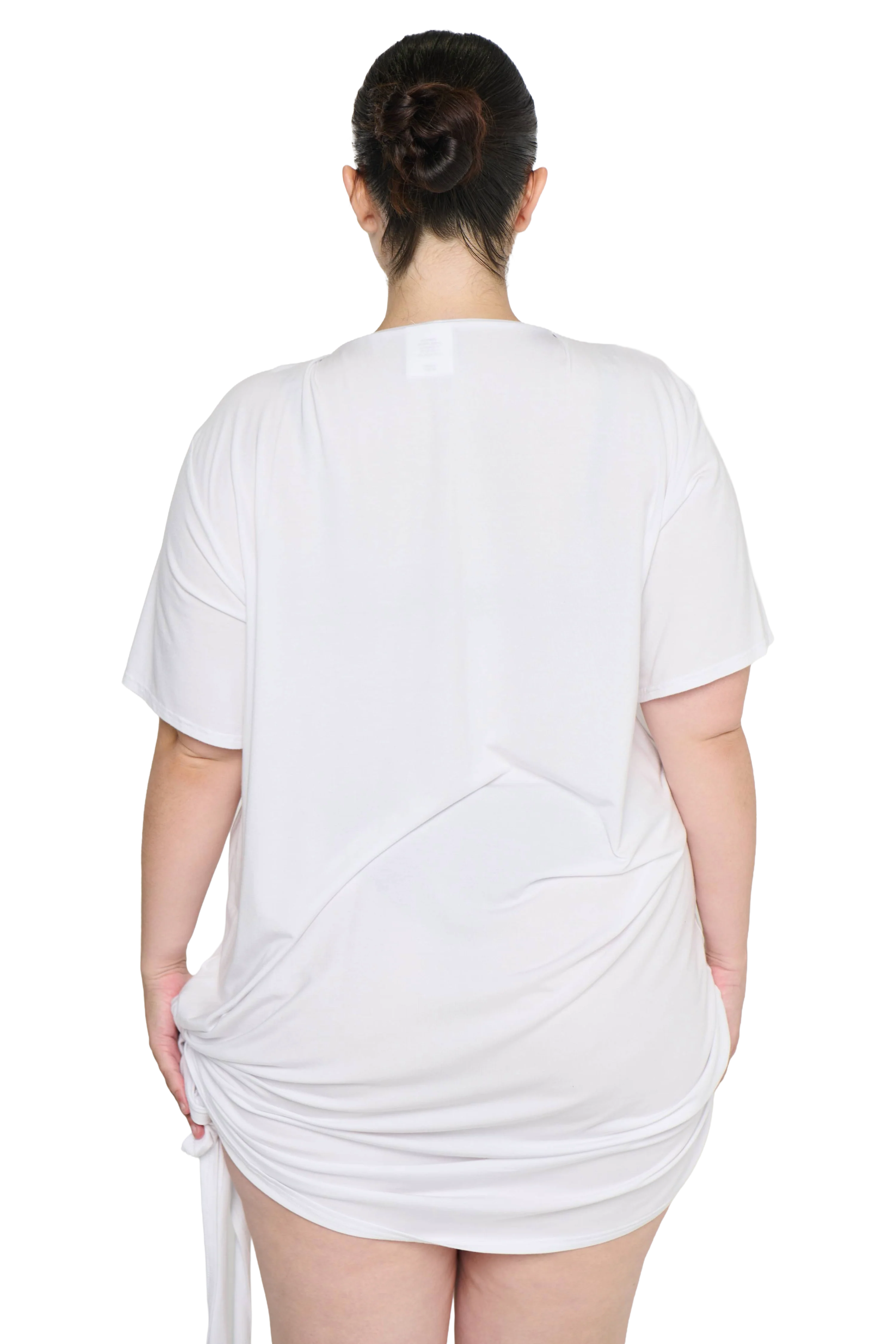 Scrunch T-Shirt Dress - White - Image 7