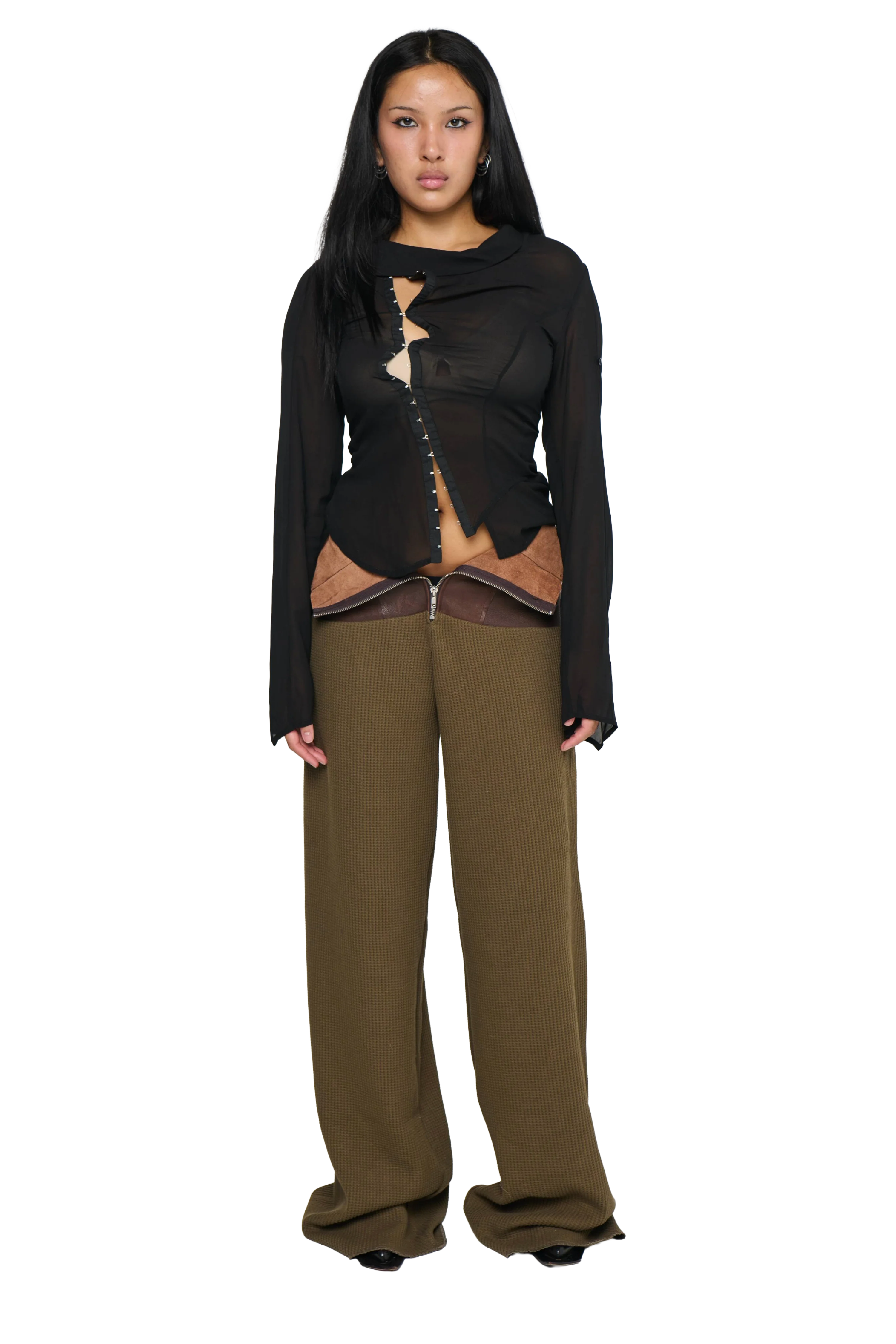 Leather Lefflers Corset Pant - Khaki - Image 2