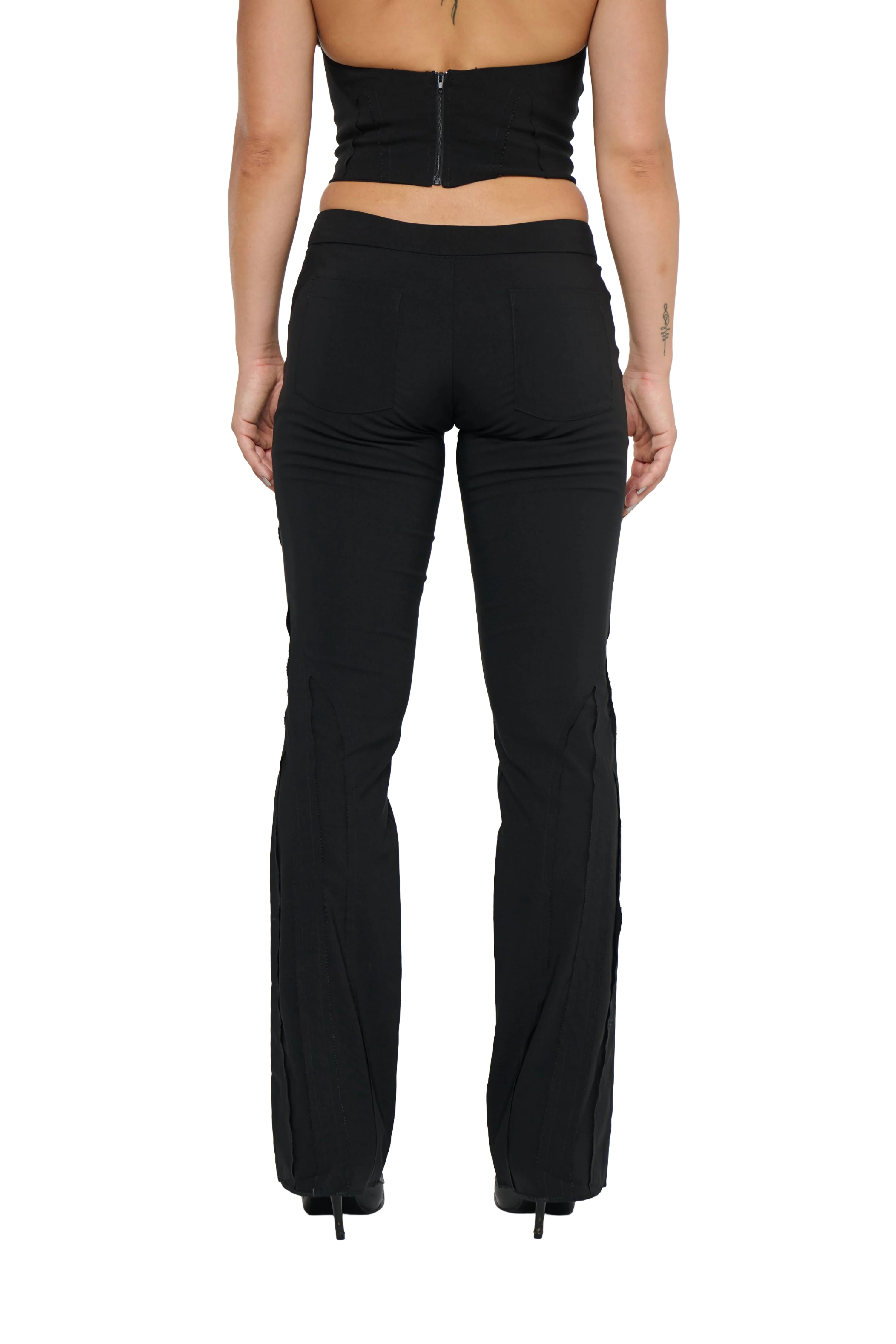 Spliced Pant Low Rise - Black - Image 3