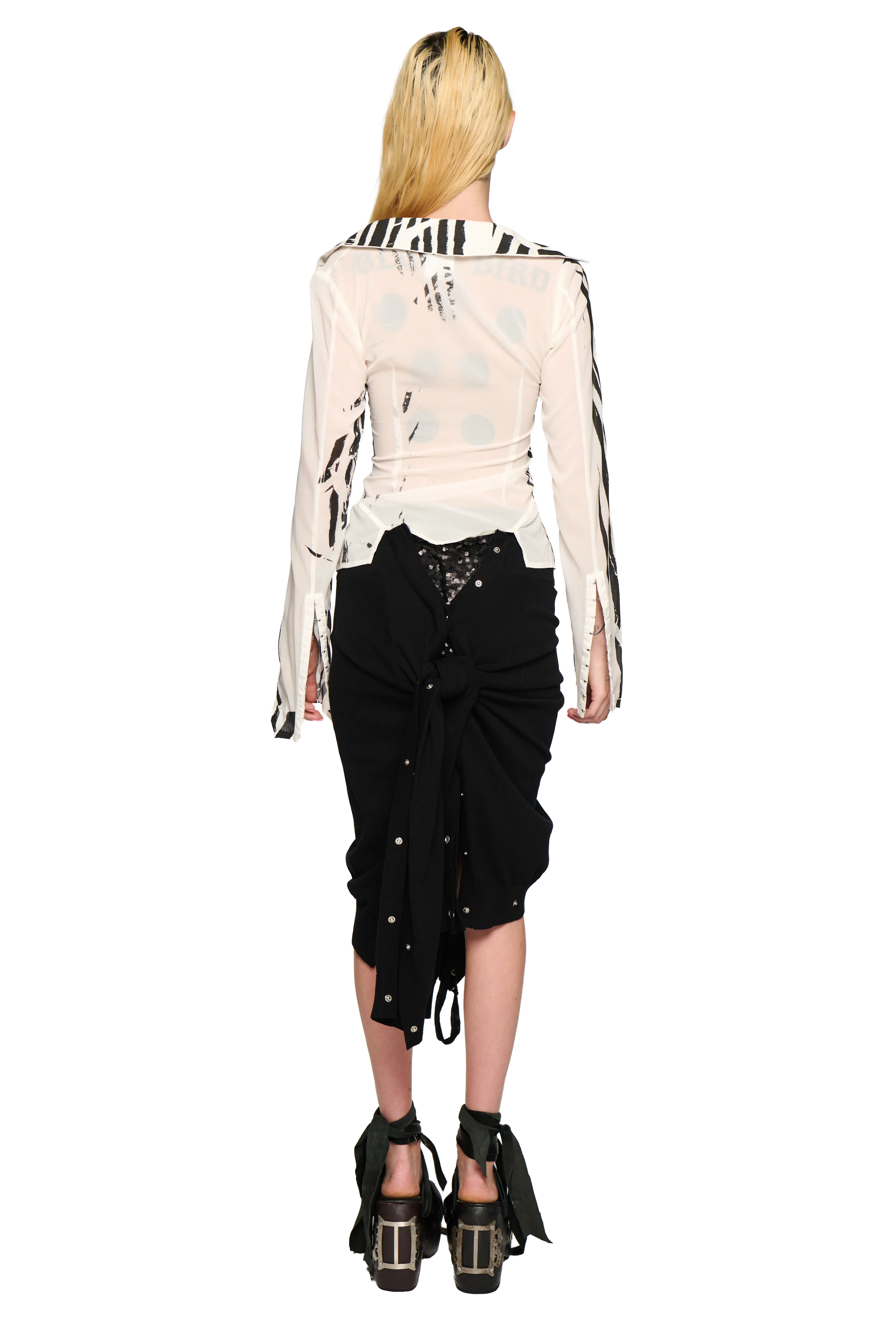Georgette Sailor Shirt - Striped - Image 2