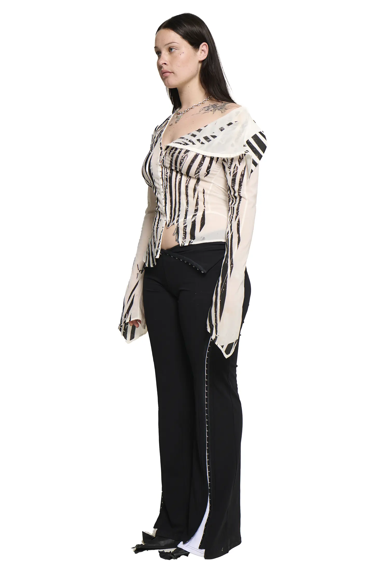 Georgette Sailor Shirt - Striped - Image 5