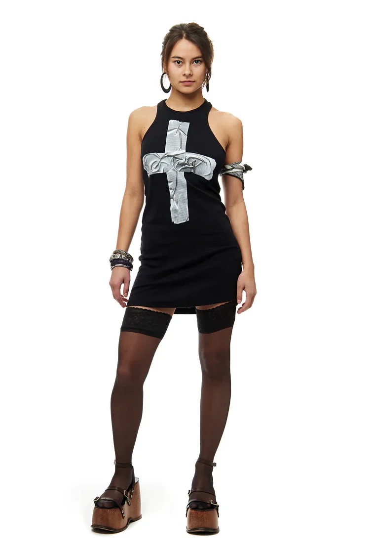 Gaffa Tape Tank Dress - Black - Image 6