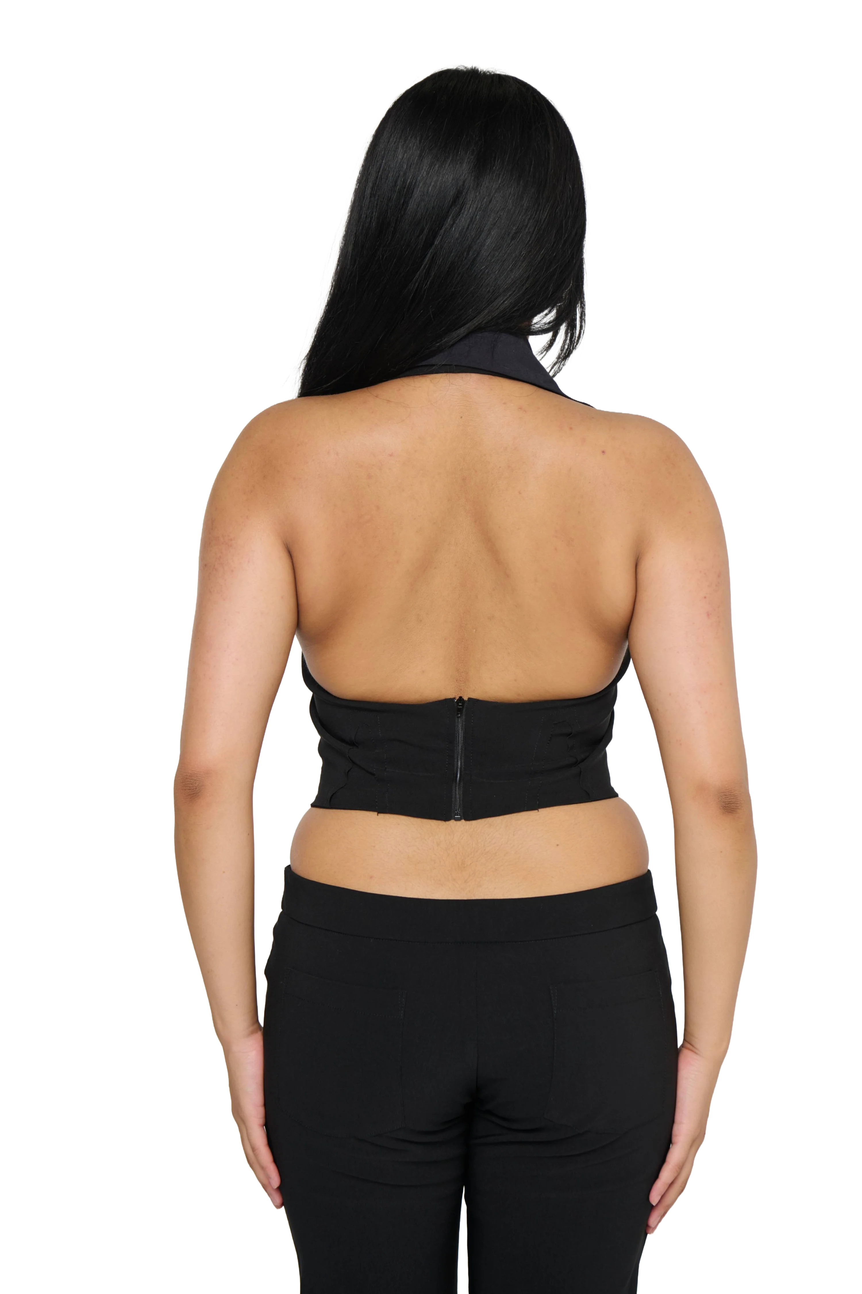 Tuxedo Halter Vest - Black - Image 6