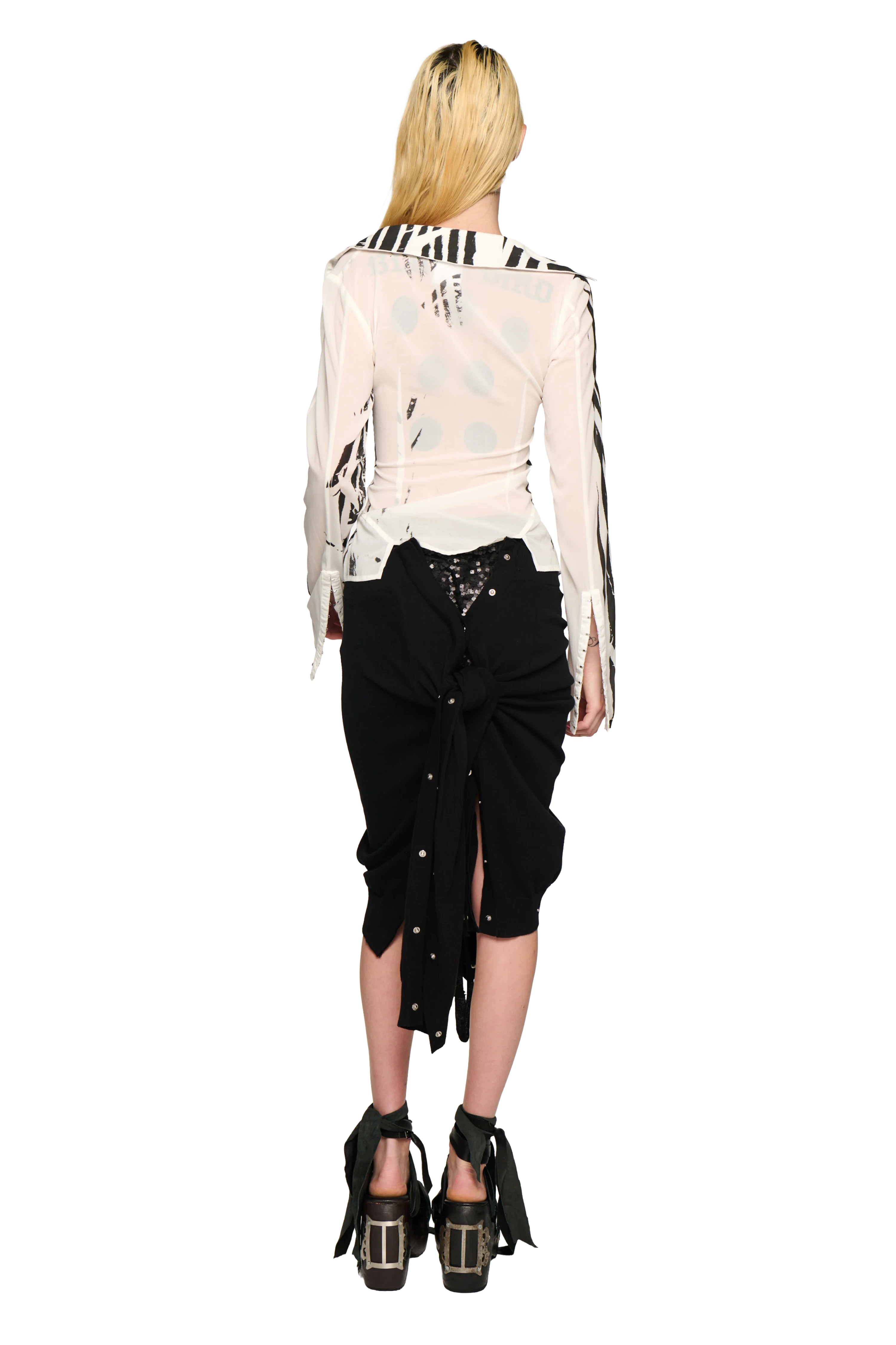 Twisted Knitted Skirt - Black - Image 4