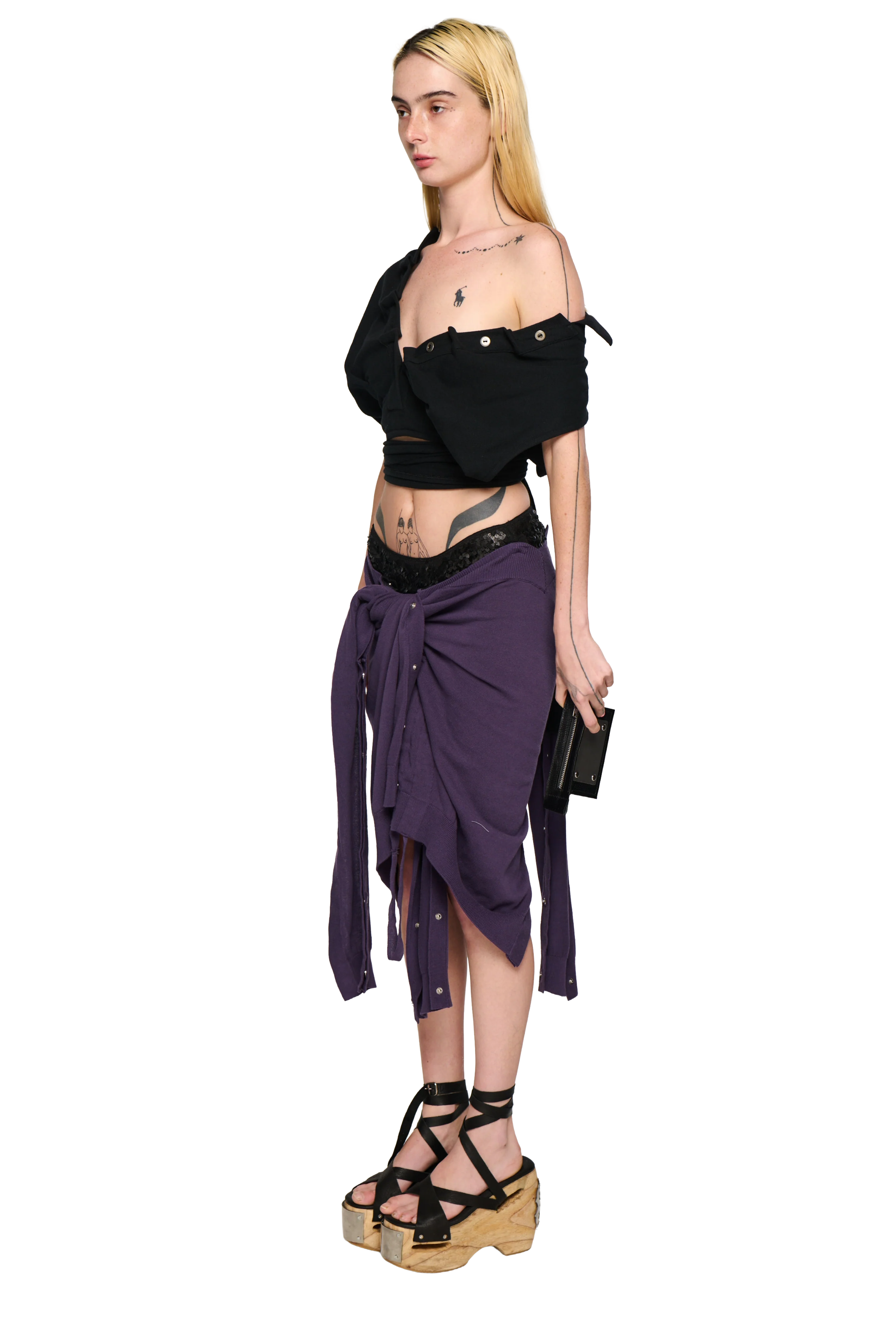 Twisted Knitted Skirt - Purple - Image 2