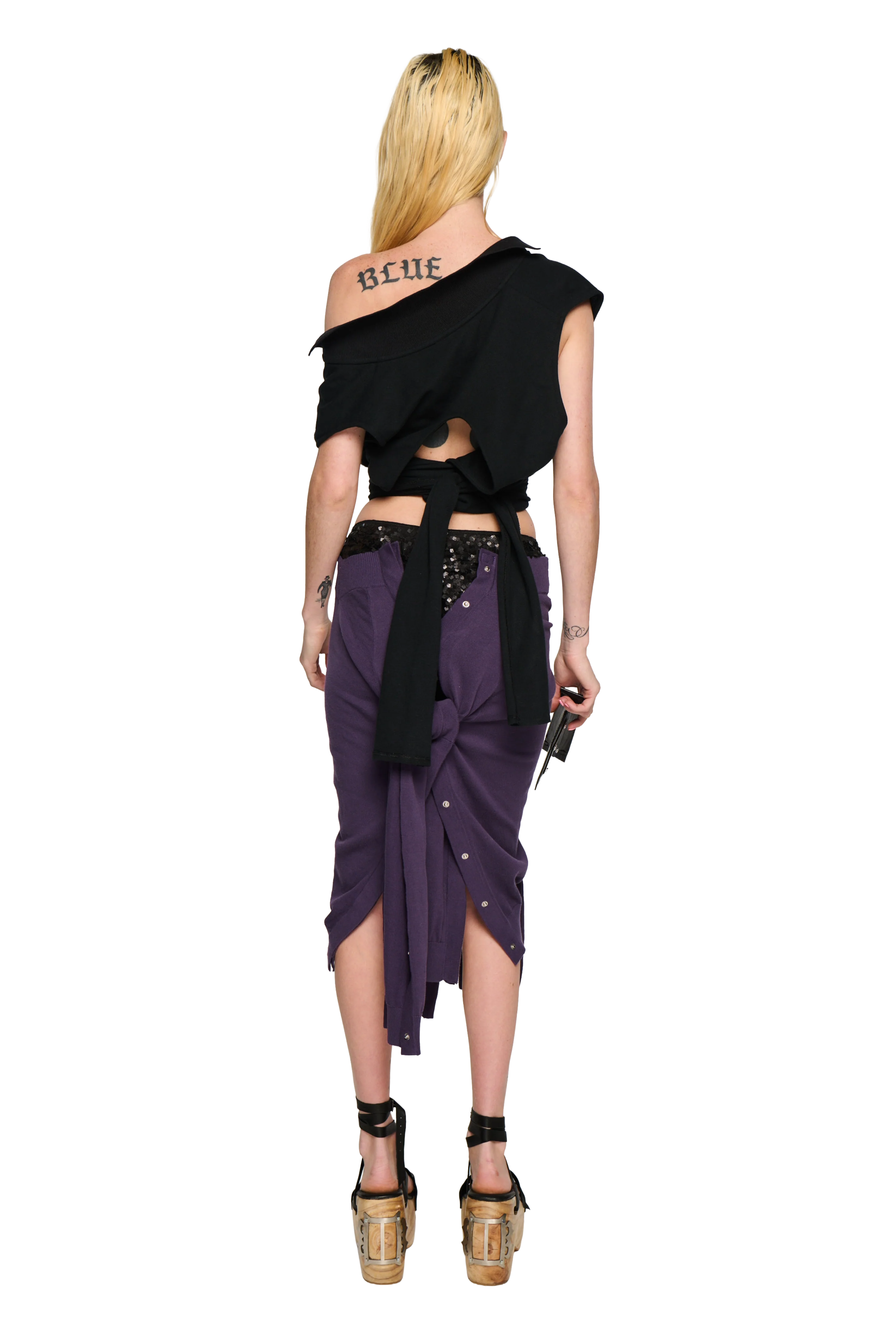 Twisted Knitted Skirt - Purple - Image 3