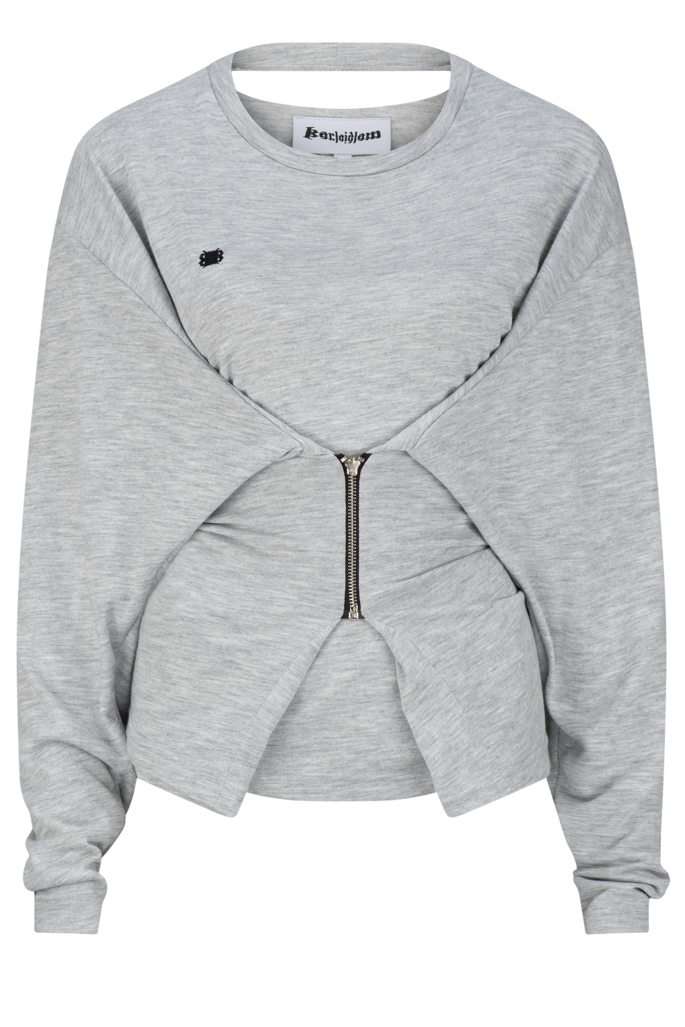 Zipper Long sleeve - Grey Marle - Image 5